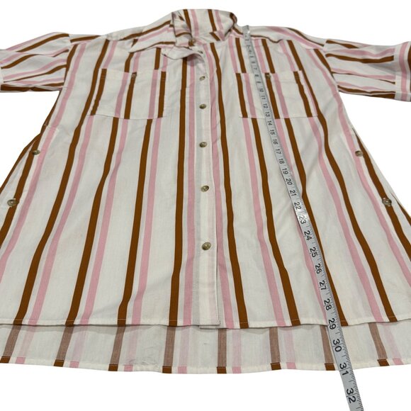 Anthropologie Boxy Buttondown‎ Striped Shirt Size XXS - Picture 8 of 8